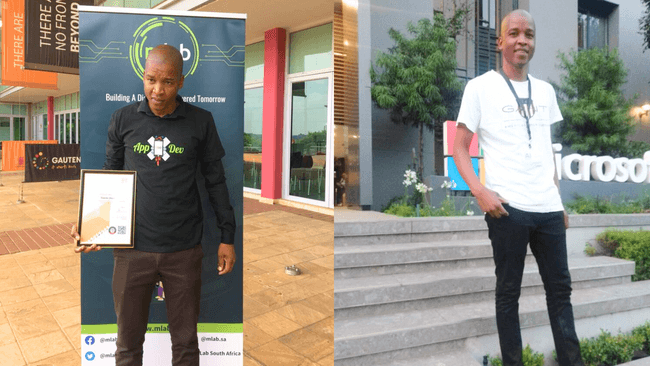 Temosho Shaku at CodeTribe graduation. 