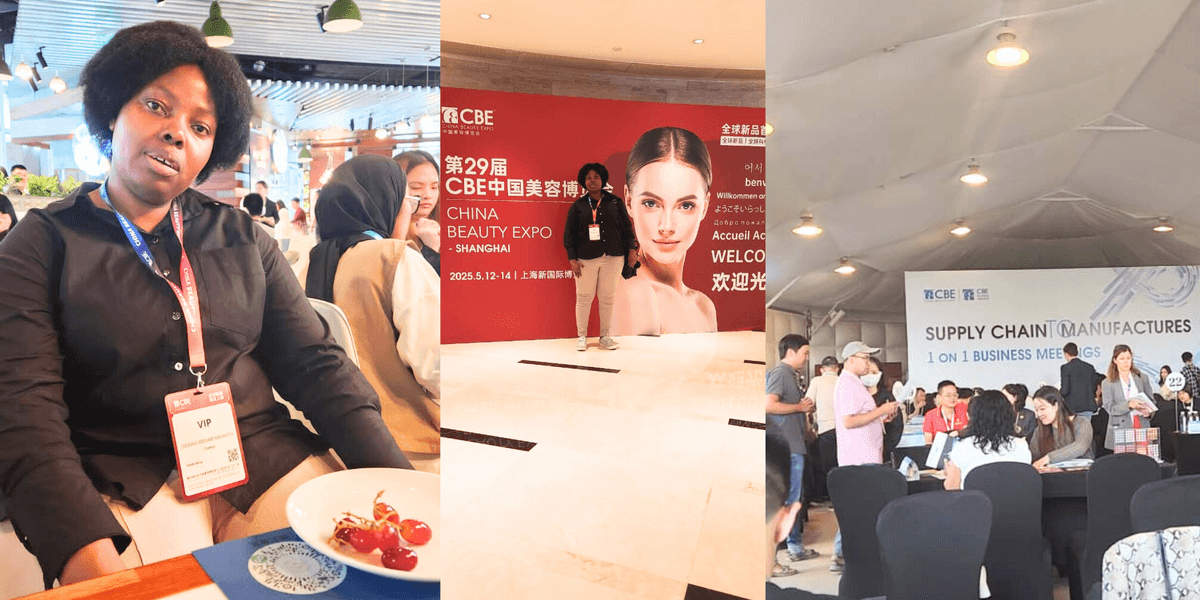 Lebogang meeting two business people in China 