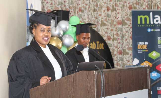 Refilwe graduates from mLab's IoT training programme 